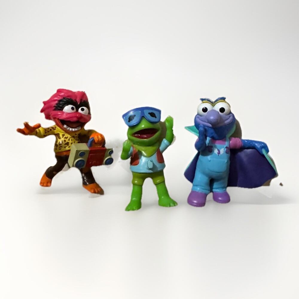 Disney Junior Muppet Babies Mini Figure Lot Of 3 2.5” Animal Kermit Gonzo